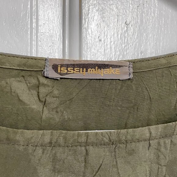 Isse Miyake Set Pants & Top Size 9 M L Green Dye Drawstring Ruching Vintage 90s - Picture 6 of 12